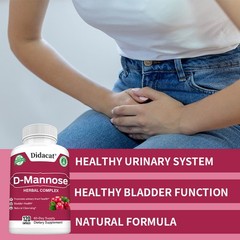D-Mannose with Cranberry Caps-For Bladder and Urinary Tract Health- 120 Capsules