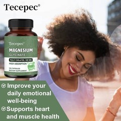 Magnesium Glycinate Supplement Support Bone Nervous System Health 120 Capsule