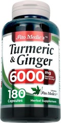 FITO MEDIC’S Lab | Tumeric and Ginger Supplement | 6000 mg | 180 Caps