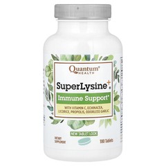 Quantum Health Super Lysine Immune System 180 Tablets Milk-Free, No Artificial
