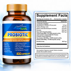 3 Pack Probiotic Supplement 100 Billion CFU Shelf Stable Digestive Health