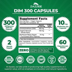 Zazzee DIM 300 mg Per Capsule, 60 Count, Plus 10 60 Count (Pack of 1)