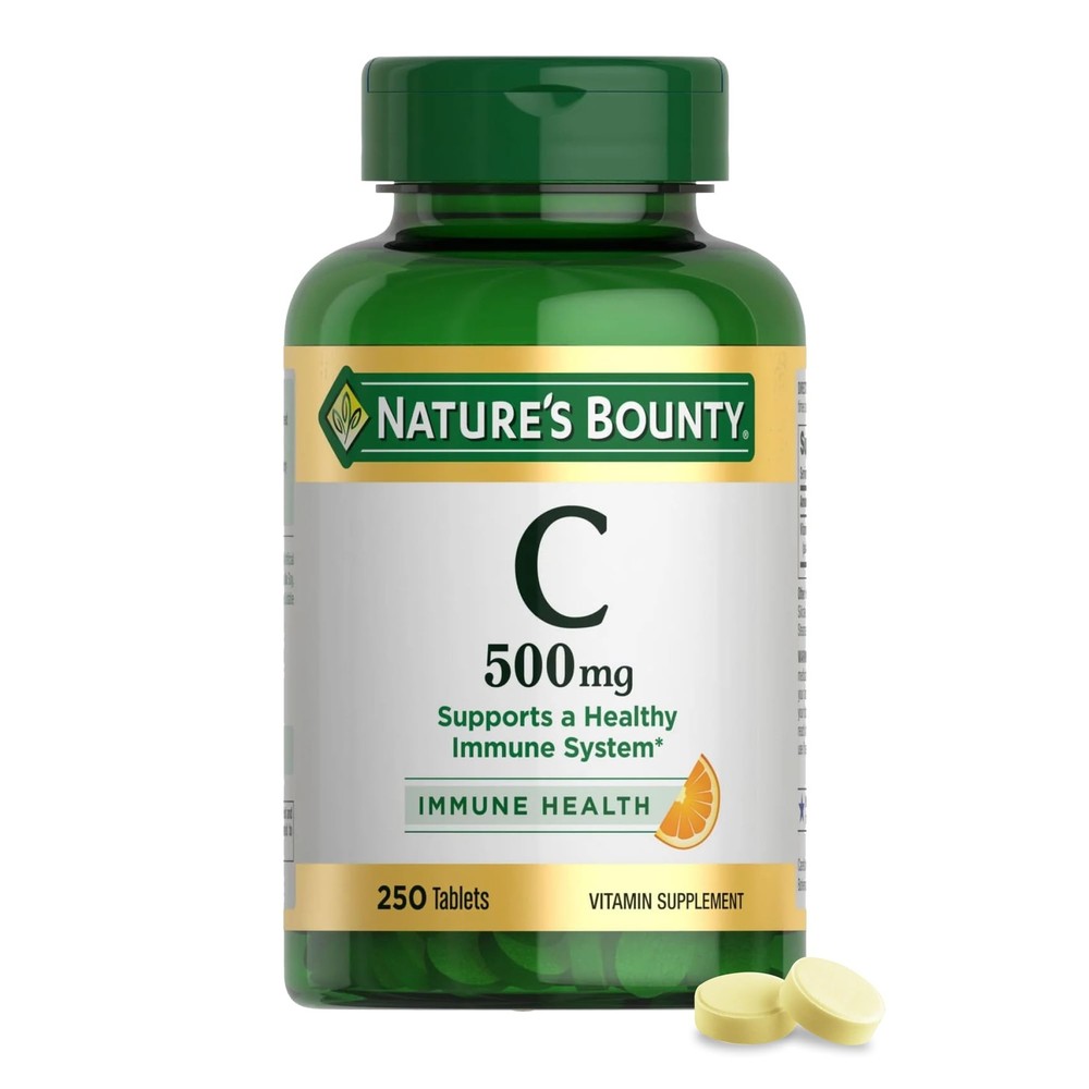 Nature’s Bounty Vitamin C 500mg, Supports a 250 Count (Pack of 1), White
