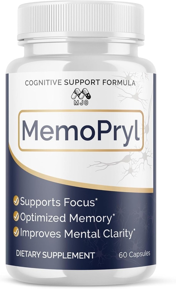MemoPryl Brain Support Supplement Memory, Focus & Mental Clarity Bacopa, Ginkgo