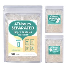 Vegan Separated Empty Capsules Size 0 (1000 Count), HPMC Pill Capsules Empty …
