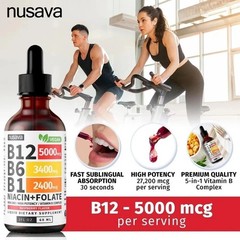 Nusava Vitamin B complex – B 12, B 6 & B 1 + Niacin & Folate – Double pack