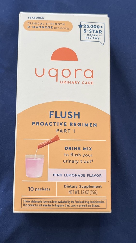 Uqora Urinary Tract FLUSH Dietary Supplement Pink Lemonade 10 Pkt Exp 2027+