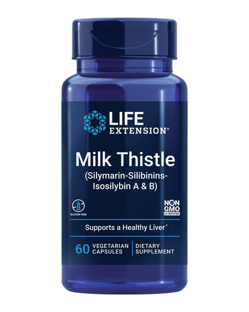 Life Extension Milk Thistle, silymarin, 60 Count (Pack of 1), Light Yellow