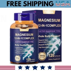 Magnesium 12 in 1 Complex 700mg – Glycinate Citrate Malate Taurate Fmlave 120ct