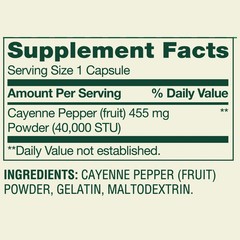 Spring Valley Cayenne Capsules 455 mg, 100 Ct Dietary Supplement for Metabolism