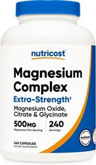 Nutricost Magnesium Complex 500mg 240 Caps Oxide Citrate Glycinate Non GMO USA