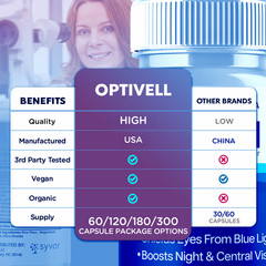 Optivell Vision Support Formula Pills, Opti Vell Eye Health (60 Capsules)