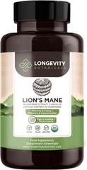 Longevity Botanicals Organic Lions Mane Mushroom Capsules Energy Boost 120pc NEW
