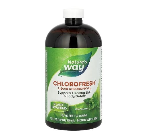 Nature’s Way, Chlorofresh, Liquid Chlorophyll, Mint, 132 mg, 16 fl oz (480 ml)