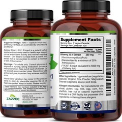 Zazzee Extra Strength Bilberry 20:1 Extract, 25% Anthocyanins, 5000 mg Strength