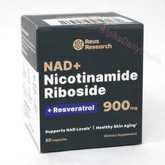 2 Pack SEALED Reus NAD+ Nicotinamide Riboside Resveratrol Anti-Aging Supplement