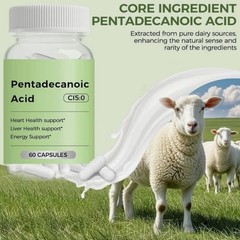 High Altitude Sheep Milk Sourced, C15:0 Pentadecanoic 60 Acid, Caps Supplement,