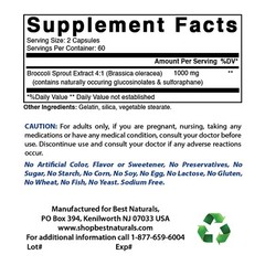 2 Pack Best Naturals Broccoli Sprouts Extract 1000 mg 120 Capsules