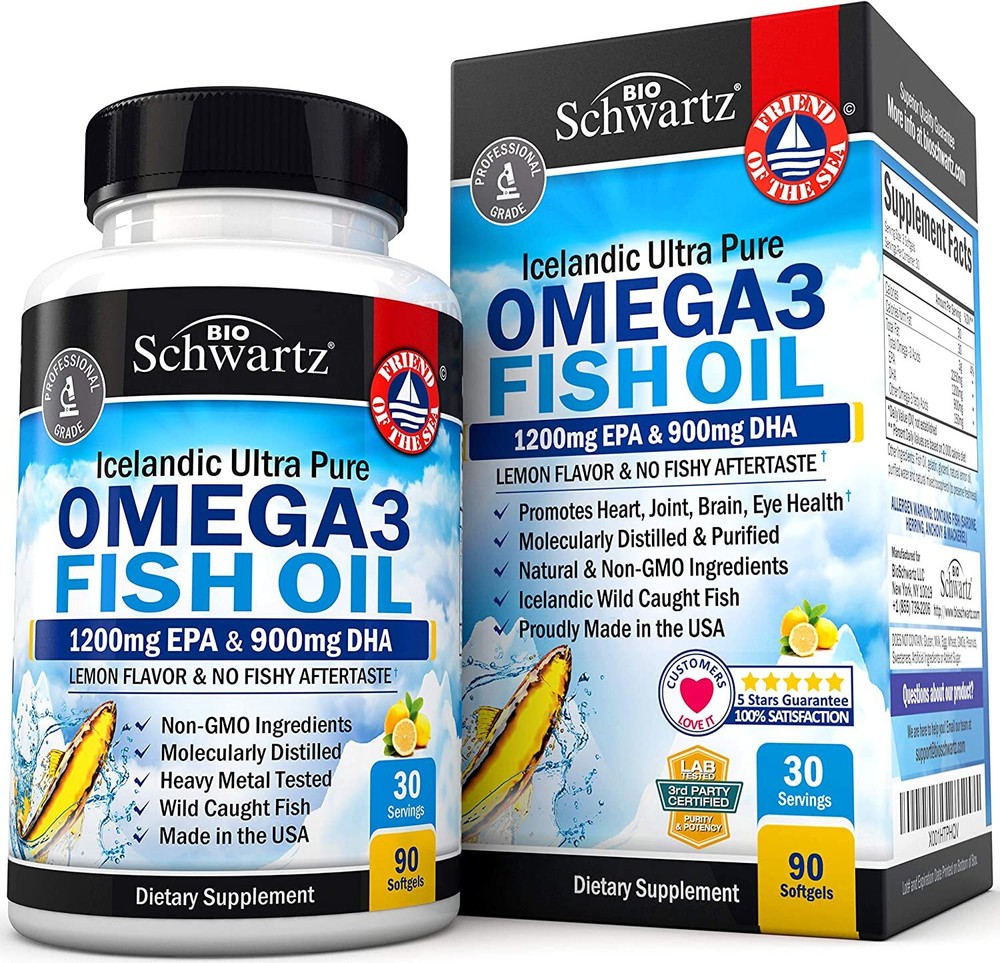 Bioschwartz Omega 3 Fish Oil, Supports Eyes, Brain & Skin Health, 90 / 180 ct