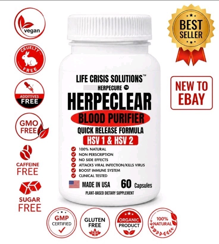 DR.SEBI=HERPECLEAR HSV 1 & HSV 2 SPECIFIC BLOOD PURIFIER 60 CAPSULES