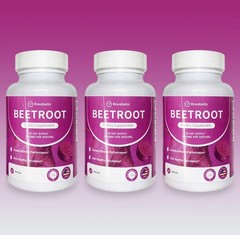 3PCS Rosabella Organic Beet Root 60 Capsules Natural Energy Boost Blood Pressure