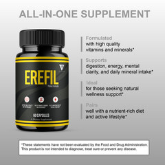 (3 Pack) Erefil Premium Performance Capsules, Erefill Supplement (180 Capsules)
