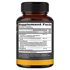 Brain Health Supplement Improves Memory Focus Support Thinking Health 30-120 Cap