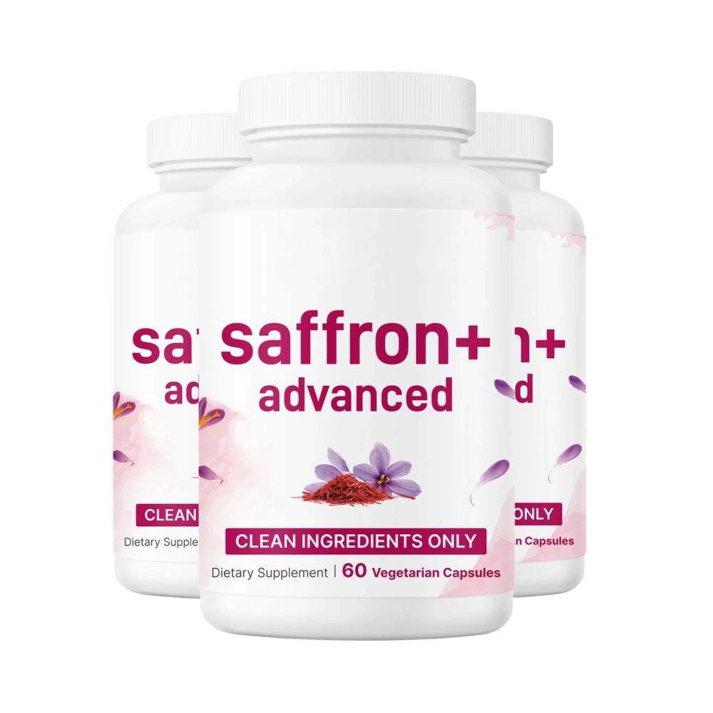 3-Pack Saffron Capsules – Saffron+ Advanced Natural Dietary Supplement -180 Caps