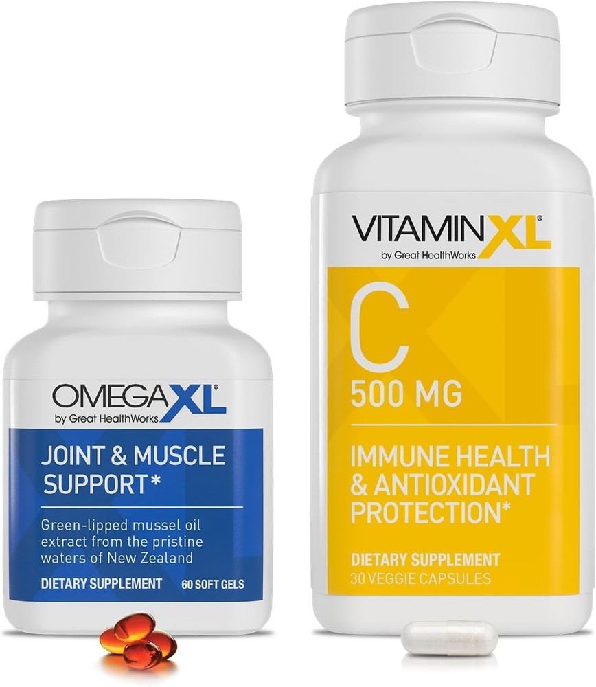 OmegaXL Joint Support Supplement, Natural Muscle Support (60 Softgels) & Vitam