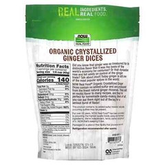 NOW Ginger Dices Crystallized Organic , No Preservatives, No Added Sulfur