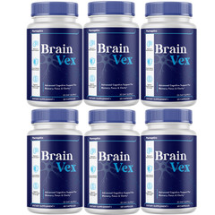 Brain Vex Memory Focus Supplement Cognitive Support Formula w/Bacopa (6 Bottles)