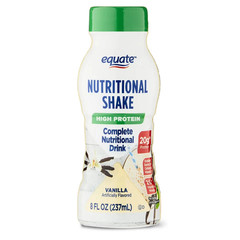 Equate High protein Nutritional shakes vanilla 8 oz 6 count
