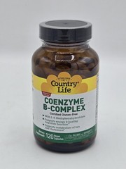 Coenzyme B-Complex By Country Life- 120 Gluten-free Vegan Capsules- Exp 03/2028