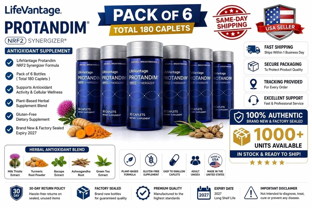LifeVantage’ Protandim NRF2 Synergizer 180 Caplets–Pack of 6(180 Caplets) Sealed