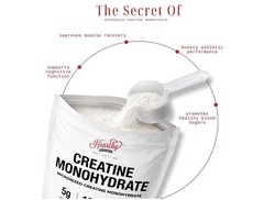 HEARTHY FOODS Creatine Monohydrate Micronized Powder 500G – 100 Servings, 5000mg