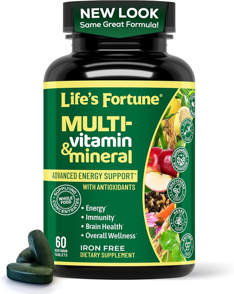 Life’s Fortune Multivitamin & Mineral 60 Tablets All Natural Energy Source Su…