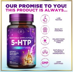 5-HTP Supplement 200mg Capsules – Extra Strength 5HTP Griffonia Simplicifolia