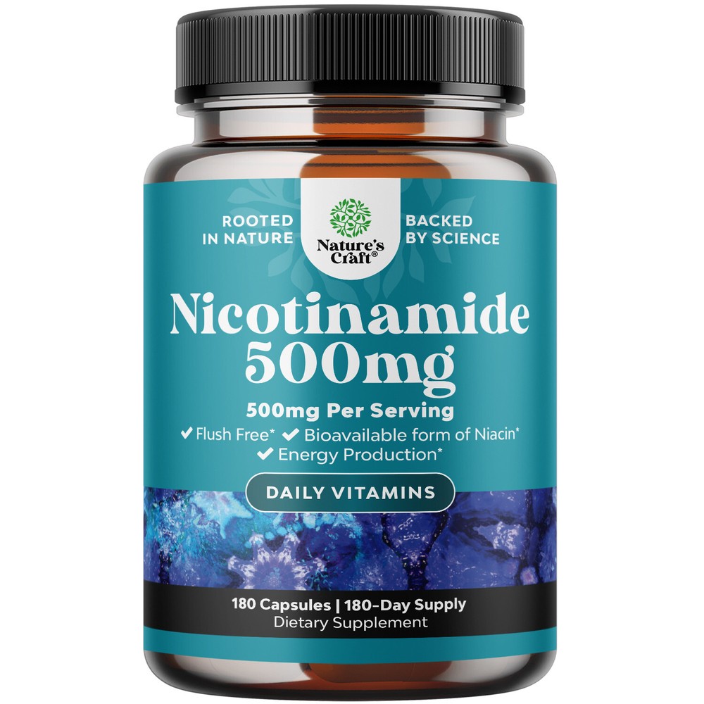 Vitamin B3 Niacinamide 500mg Capsules – Mitochondrial Energy and Potent Skin