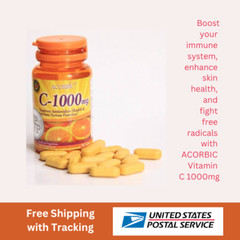 Vitamin Acorbic C-1000mg Support Antioxidant Health and Immune 30 tablets x 3