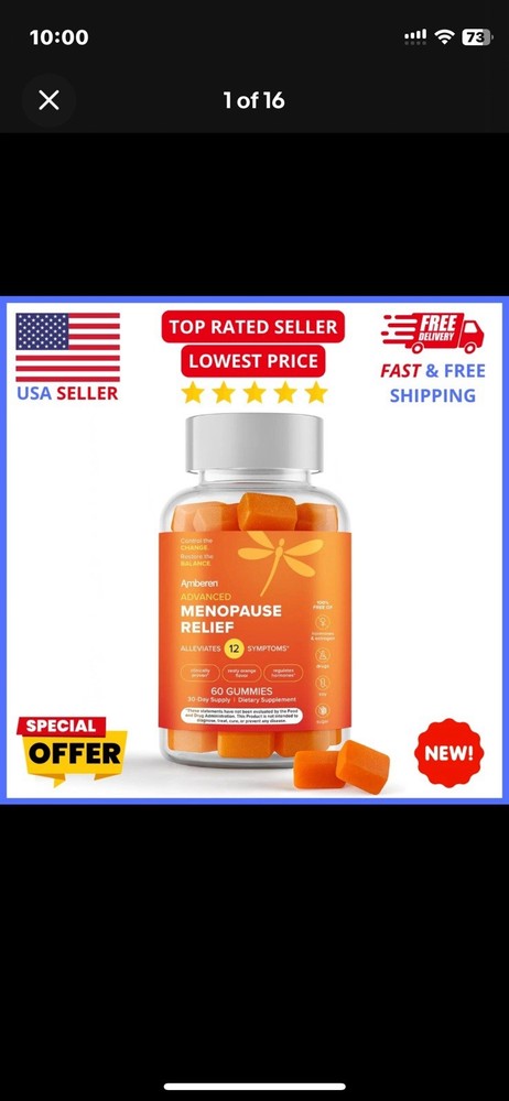 Amberen Menopause Gummies 60ct – Hormone Balance & Hot Flash Relief