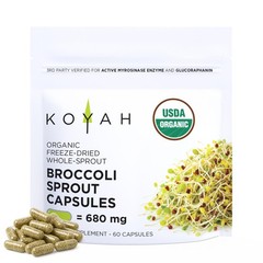 KOYAH – Organic Broccoli Sprout Capsules – Freeze-Dried 60 Count (Pack of 1)