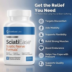 SciatiEase Sciatic Nerve Formula PEA R-ALA ALCAR Benfotiamine 120 Caps