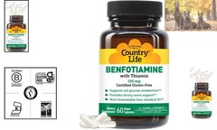 Benfotiamine with Thiamin Capsules – Nerve Health & 150mg Energy Support