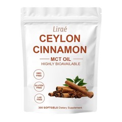 Ceylon Cinnamon Softgels 7200mg with MCT Oil, Non-GMO, Gluten-Free, 300 Count