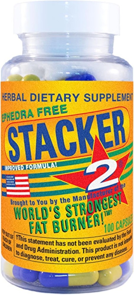 Stacker two Dietary Supplement “Fat Burner Weight Loss” Capsules 100 Count
