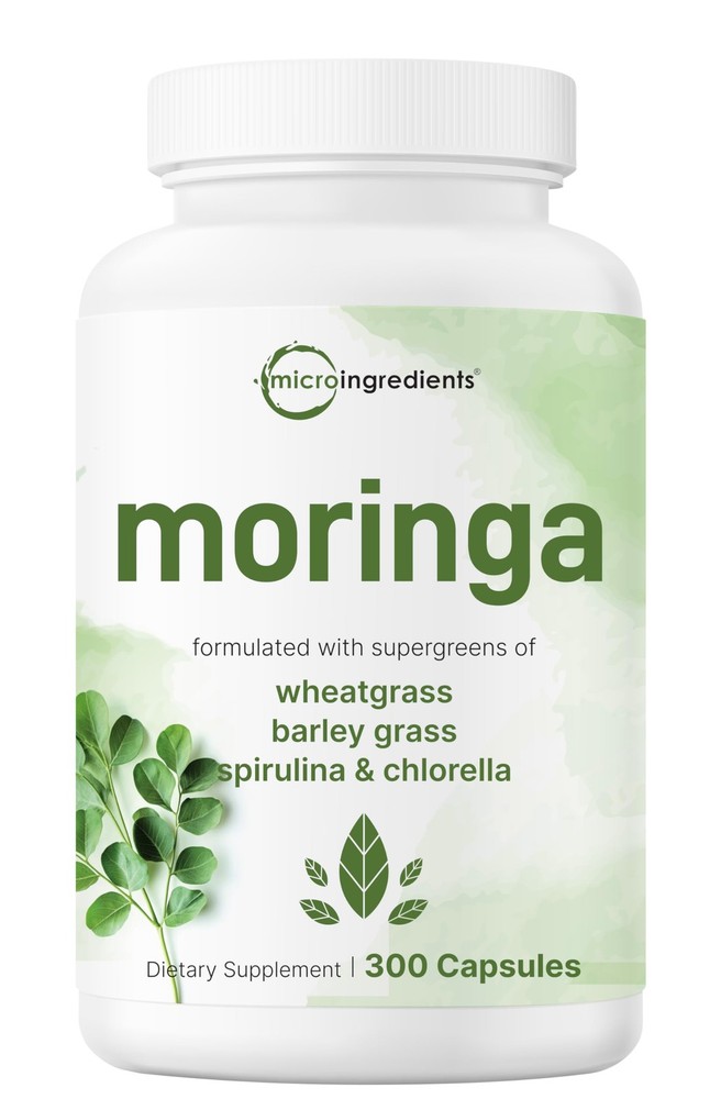 Micro Ingredients Moringa Oleifera | 300 Capsules with 300 Count (Pack of 1)