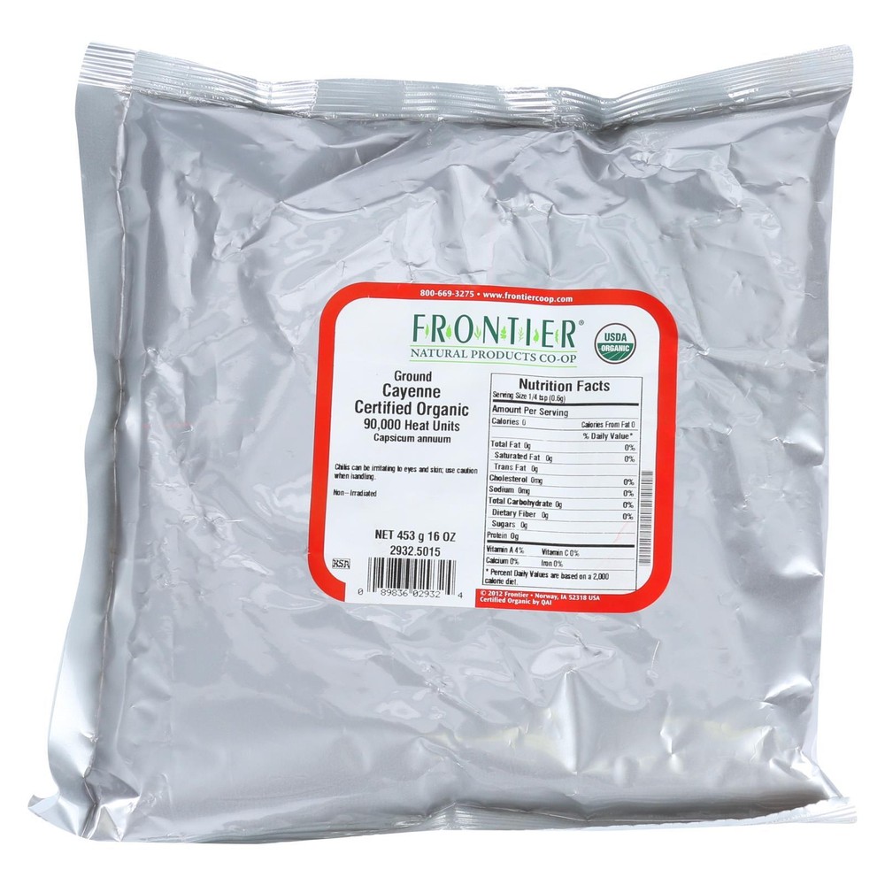 Frontier Herb Chili Pepper Organic Cayenne Ground 75000 HU – Single Bulk Item…