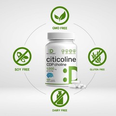 DEAL SUPPLEMENT Citicoline CDP Choline, 1,000mg Per Serving, 120 Capsules –
