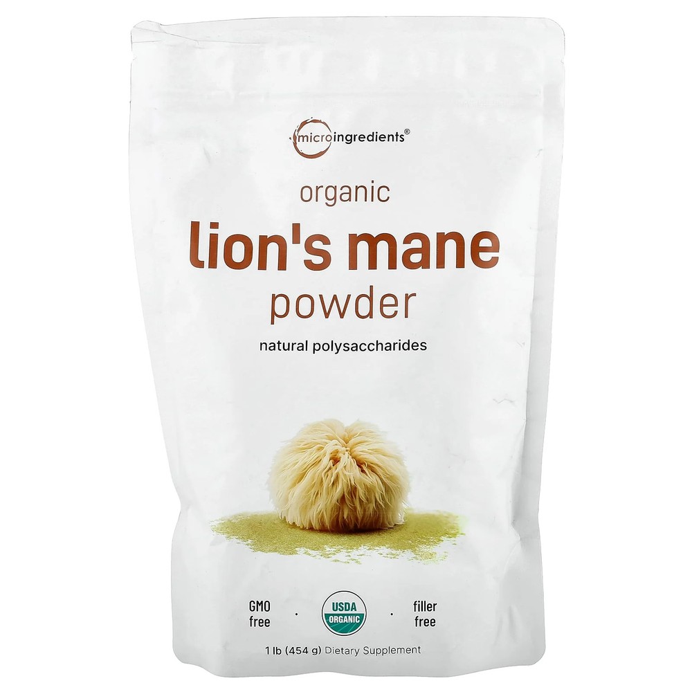2 X Micro Ingredients, Organic Lion’s Mane Powder, 1 lb (454 g)