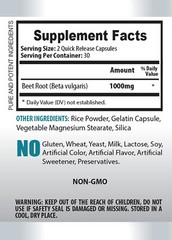 athletic performance blend – BEET ROOT 1000mg – organic nitric oxide 3 Bottles